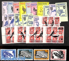 Lot with local post-soviet birds stamps
