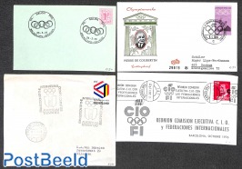4 covers or cards on theme Olympic games