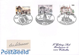 Georges Simenon, cover with stamps from Belgium/France/Switzerland