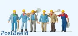 Construction workers with helmets