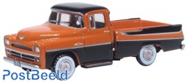 Dodge D100 Sweptside Pickup ~ Omaha Orange/Jewel Black 1957