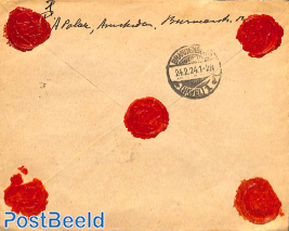 Registered cover from Amsterdam Tulpplein to Brandenburg