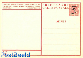 Postcard 5c on 7,5c, Serie VI Nr 3, Utrecht