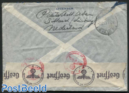 Letter from Sittard to USA, Returned due to broken postal connection