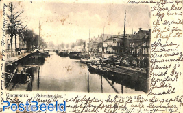 Postcard from HARLINGEN N:SCH (kleinrond) to Bonn, resent to Baflo