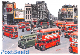 Buses at Piccadilly 1949