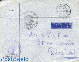 Official mail (Dienst) from Oranjestad to Pastorie Dakota