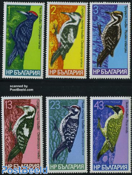 Birds, woodpeckers 6v