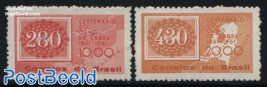 Stamp centenary 2v