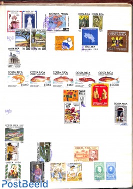 2 pages with stamps Costa Rica o/*/**