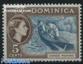5c, Canoe making, Stamp out of set