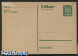 Reply Paid Postcard 5/5pf (Normal S in StraBe and Stockwerk)