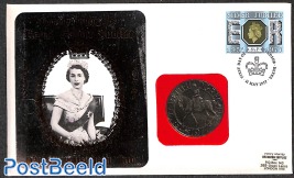 Coin letter, Queen Elisabeth 2nd Rolay Jubilee with coin