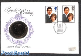 Coin letter, Royal Wedding Diana and Charles with coin