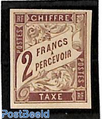2Fr, Postage due, Stamp out of set, without gum