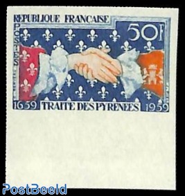 Pyrenean treaty 1v, imperforated