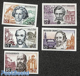 Famous Europeans 5v, imperforated