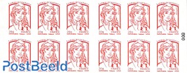 Le livre des timbres, Booklet with 12x rouge s-a