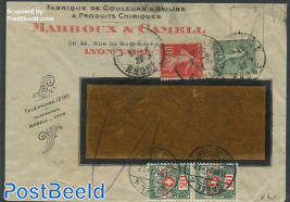 Envelope from Lyon to Basel with Swiss postage due