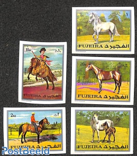 Horses on paintings 5v, imperforated