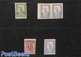 Lot with imperforated stamps (3 stamps+ 1 pair)