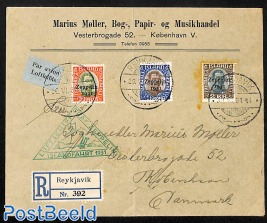 Cover Zeppelin post (somewhat brown around 2Kr stamp)