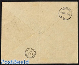 Cover Zeppelin post (somewhat brown around 2Kr stamp)