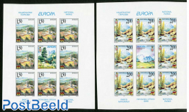 Europa, parks 2 minisheets, imperforated, signed