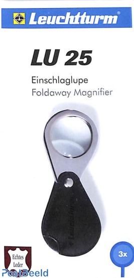 Foldaway Magnifier, glass lens, 3x magnification