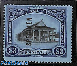 Kedah, 3$, SPECIMEN