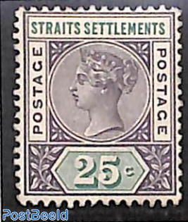Straits Settlements, 25c, stamp out of set