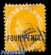 FOUR PENCE, perf. 12, used