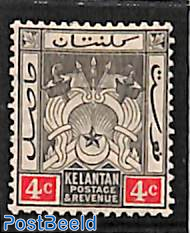 Kelantan, 4c, WM Script-CA, Stamp out of set