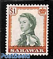 Sarawak, 1$, Stamp out of set