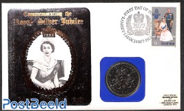 Coin letter, Queen Elisabeth 2nd Rolay Jubilee with one crown