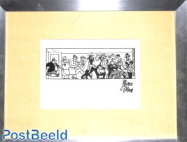 Comic by Marc Sleen, signed, in frame