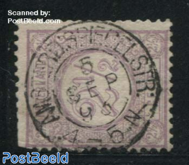 Kleinrond AMSTERD: SPIEGELSTR: on NVPH 33 (damaged stamp)