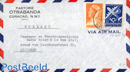 Airmail letter from Curacao to Nijmegen
