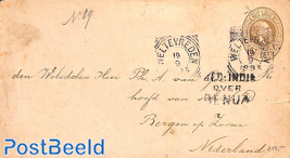 Envelope 15c from WELTEVREDEN via GENUA to Bergen op Zoom