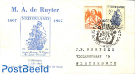 Michiel de Ruyter 2v, FDC Vlissingen herdenking