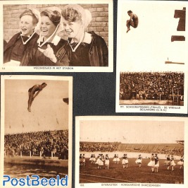 4 postcards (unused) from Olympic games Amsterdam 1928