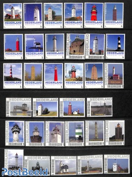 33 MNH lighthouse stamps