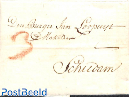Folding letter from Amsterdam to the mayor of Schiedam