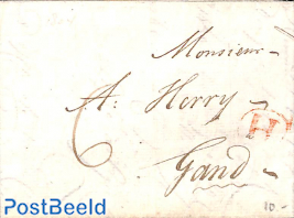 folding letter from Amsterdam to Gent