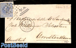 condolence cover to Amsterdam, see its postmark. Puntstempel. tef.12