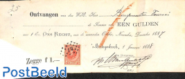 one gulden cheque from 1887