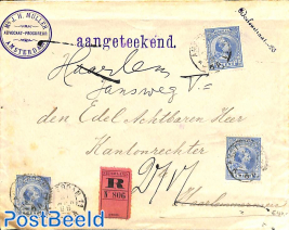 registered cover from Amsterdam to Haarlem. 'Aangetekend''. 
