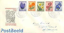 Flowers FDC, Closed cover, written address