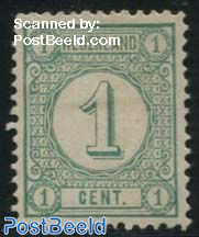 1c smaragdgreen, Stamp out of set
