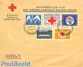 Red Cross 5v, sent on first day of issue